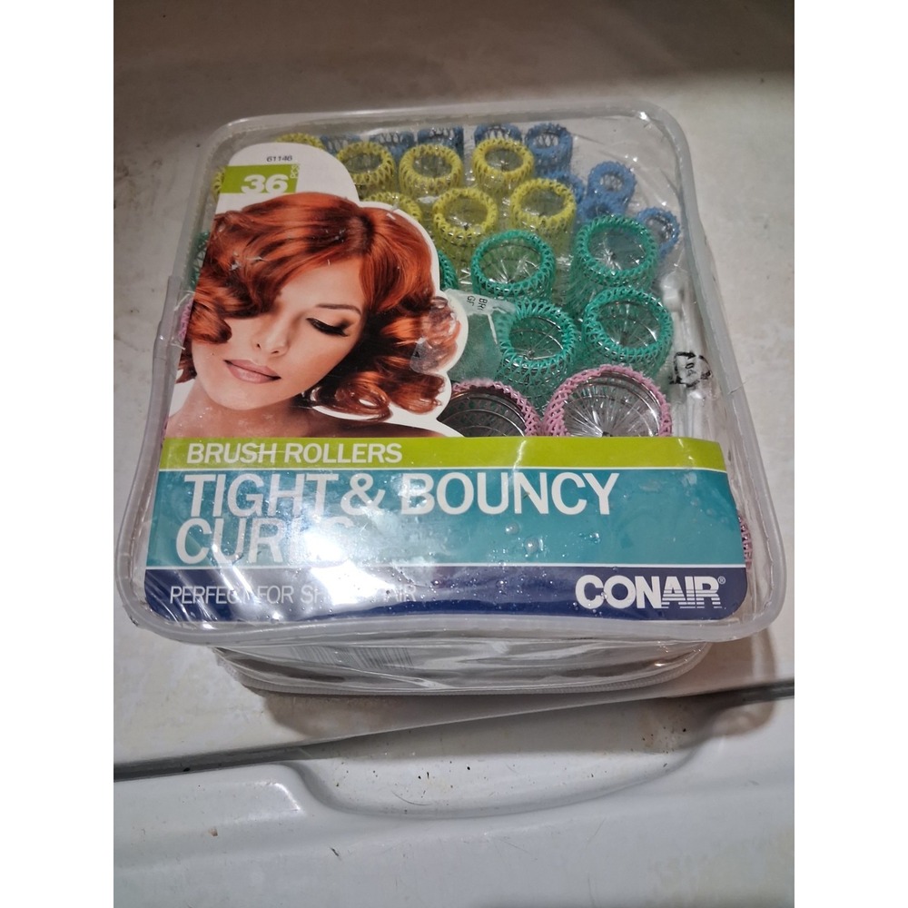 NEW Conair Brush Rollers Tight Bouncy Curls Assorted Colors Perfect 4 Short Hair